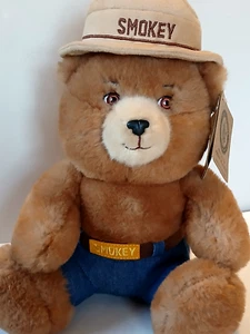 Smokey The Bear Plushy NWT 9" Bear with Hat Smokey - Picture 1 of 6