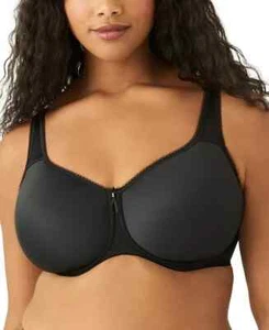 Wacoal 855192 Basic Beauty Seamless T Shirt Bra 42D Black Underwire NWT - Picture 1 of 8