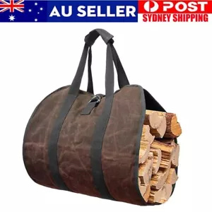 Multifunctional Firewood Carrier Bag Fireplace Tool Canvas Wood Carrying Holder - Picture 1 of 11
