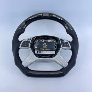 For Mercedes-Benz G G63 GL63 ML63 ML350 GL350 Carbon Fiber LED Steering Wheel - Picture 1 of 9
