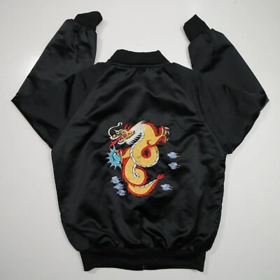 1980-е Корея сувенирный Sukajan куртка мужская средний дракон мотив атласная куртка-бомбер - Изображение 1 из 4