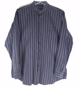 CASTAGNE Mens Multi-Color Navy Stripe Cotton Button Shirt (Size XLT) - Picture 1 of 6