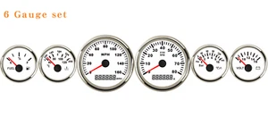 Juego de 6 medidores velocímetro velocímetro 0-160 MPH combustible temperatura agua voltios presión aceite - Imagen 1 de 9