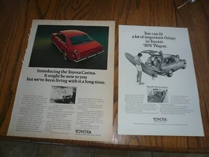 Two Toyota Carina & Wagon Ad Advertisement - Vintage - 4303 - Picture 1 of 1