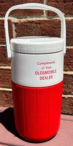 1986 Coleman #5590 Water Jug Cooler Red ~ Compliments Of Your Oldsmobile Dealer - Picture 1 of 12