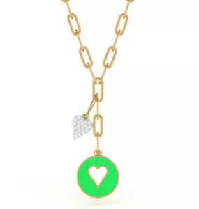 Admire Diamond Love Heart Chain Link Necklace - Picture 1 of 4