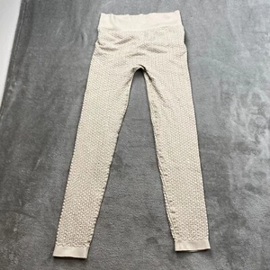 Boohoo Legging Women's Medium Beige Textured Stretch High-Waist Elastic Waist - Picture 1 of 10