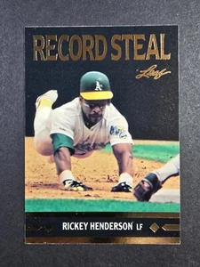RICKEY HENDERSON 1991 Leaf #BC26 Gold Leaf Momeents Record Steal Athletics HOF - Picture 1 of 2