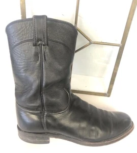 Botas Occidentales Justin Negras Todo Cuero Roper Para Hombre Talla 7.5 D Estilo 3133 - Imagen 1 de 9