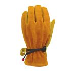 Premium Leather Gardening Work Gloves - Thorn Proof Cowhide with Cotton Lining