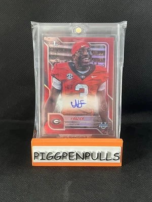 Camiseta deportiva Bowman 2025 cromada U Nate Frazier primera automática/5 roja partido 2/5 eBay - AT1582 Foto 1 de 3