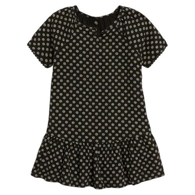 Antiguo Vestido Columpio Azul Marino Manga Corta Doble Tejido para Niñas Pequeñas Talla 5 T Foto 1 de 4