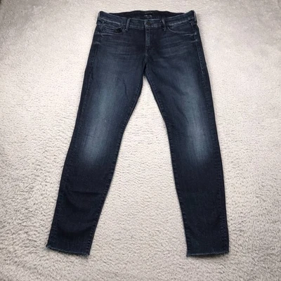 Mother Looker Ankle Fray Jeans Womens 31 (31x27) In Film At 11 Dark Wash Denim - Image 1 of 4