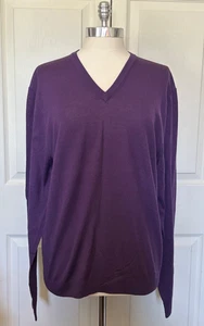 Brooks Brothers Pullover Herren L lila sächsische Wolle V-Ausschnitt Pulli klassisch neu mit Etikett - Bild 1 von 10