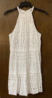 Nuevo vestido sin mangas Giani Bini para mujer $129 con ojales halter talla 4 pequeño marfil nuevo con etiquetas Foto 1 de 4