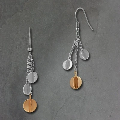 Amello Donna Acciaio Inox Orecchini Argento Oro Rosa 3er Catenina ESOS95T - Immagine 1 di 3