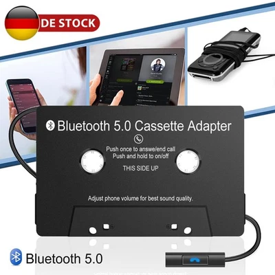 Adattatore cassette auto Bluetooth 5.0 per autoradio con trasmissione musica aux-in - Immagine 1 di 4