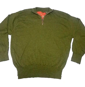 Orvis Sweater Mens XL Green Merino Wool Half Zip Pullover Outdoor Fishing Warm - Picture 1 of 3