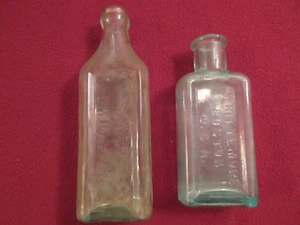 (2) Antiche circa 1899 Whittemore Boston & Scott's entrambe bottiglie di vetro tinta verde - Foto 1 di 12