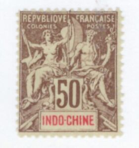 French Indo-China Scott#18 50c MH Scott=$50
