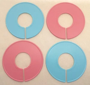 PLASTIC PINK & BLUE Round Clothing Rack Size Clothes Closet Divider (10-50 PACK) - Picture 1 of 5