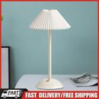 Decorative Table Lamp with Pleated Umbrella Lampshade for Bedroom (White White)