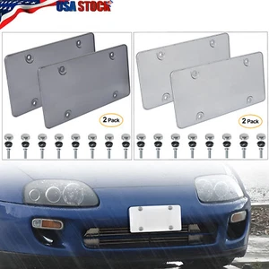 2X ABS License Plate Protector Rust Proof Clear Flat License Plate Frames US - Picture 1 of 25