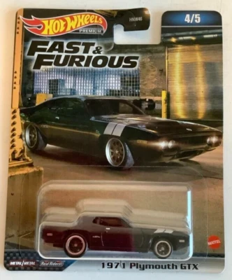 NEW Hot Wheels Premium Fast & Furious 1971 PLYMOUTH GTX 1:64 Diecast Vehicle 4/5 - Image 1 of 3