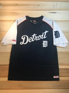 Maglia marca Detroit Tigers MLB Stitches blu medio bianco poliestere - Foto 1 di 10