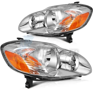Headlights Assembly Fits 2003-2008 Toyota Corolla Pair Driver and Passenger Side - Picture 1 of 8