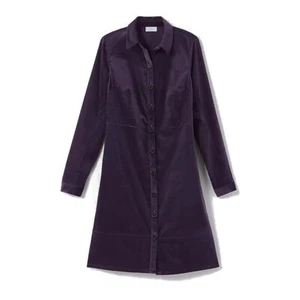 Nuevo con etiquetas Vestido Camisa Mujer Talla Grande J. Jill Púrpura Oscuro Pana Botón Delantero NUEVO - Imagen 1 de 5