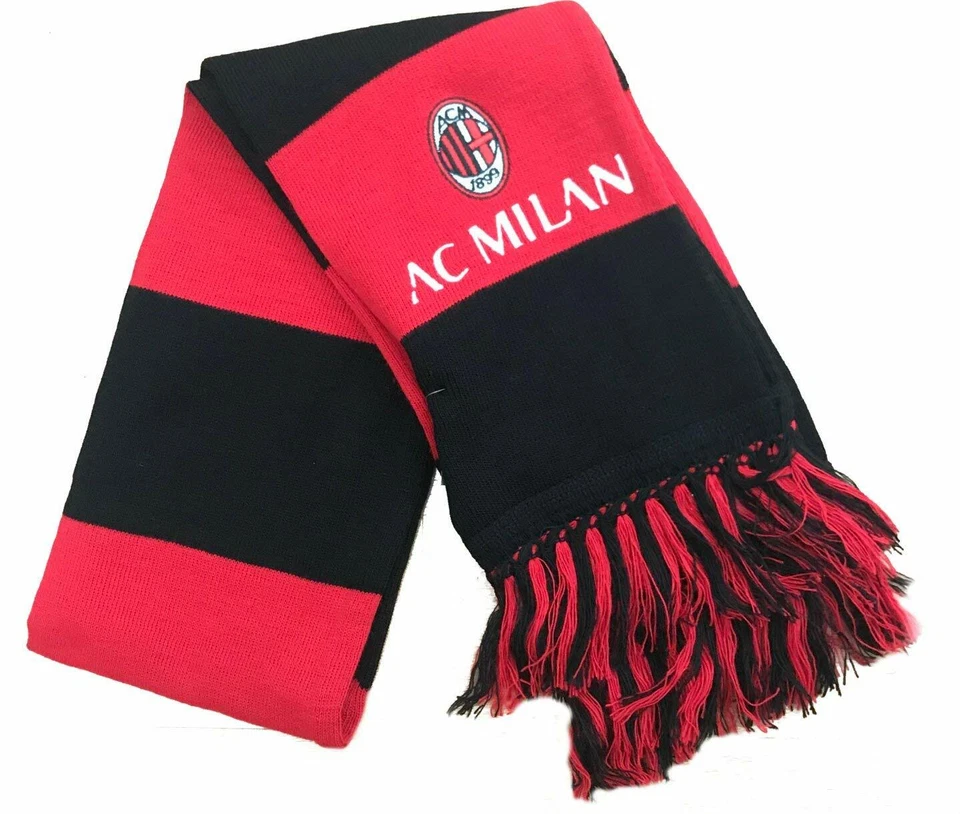 A.C.MILAN SCIARPA MILAN UFFICIALE TUBOLARE DOPPIA in acrilico ricamata SCARF BUFANDA SCTMI