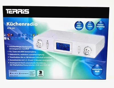 Küchenradio Unterbauradio Standgerät Timer Stromsparend UKW Radio Weiß - Bild 1 von 2