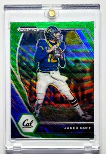Jared Goff Panini Prizm Draft Picks Green Wave Refractor Collegiate Card Cal