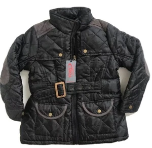 NEW YOKI Girls Full Zip Quilted Jacket Coat Black sz Large 6X - Picture 1 of 5