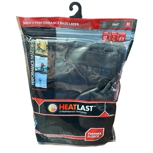 Heat Last Therma Fleece Medium Pants Black Mens Performance Base Layer - Picture 1 of 4