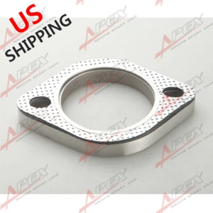 Brida de tubo de escape de acero inoxidable ID 304 de 2 pernos de 2,25" 2 1/4 pulgadas con junta - Imagen 1 de 5