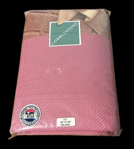 Cobblestone Tablecloth Richly Textured Antique Rose 60 x 120 Oblong Bardwil NOS - Picture 1 of 9