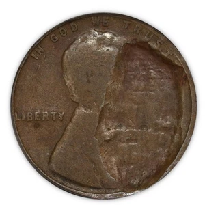 (ND) Lincoln Wheat Cent- Partial Brockage From Struck Fragment ANACS F 12 - Picture 1 of 3