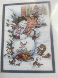 Dimensions 8801 Snowman & Friends Cross Stitch Kit Gold Collection Petites - Bild 1 von 4