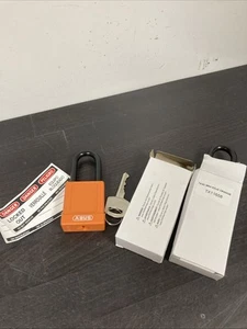 2 Pack ABUS 74/40 #RH Lockout Lock Orange With One Key New - Picture 1 of 4