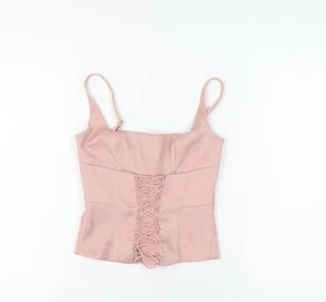 Oh Polly Women’s Pink Camisole Lace Up Top - Picture 1 of 12