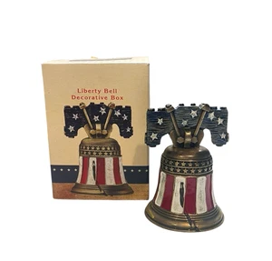 Cracker Barrel Liberty Bell Decorative Hinged Trinket Box Patriotic Stars - Picture 1 of 3