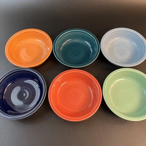 6 Vintage Fiestaware HLC Fiesta Müsli Suppe Schüsseln 7" Gemischte Farben Lot Set USA - Bild 1 von 12