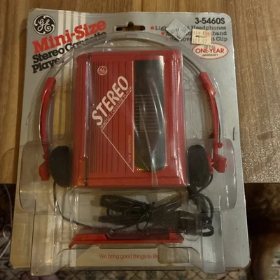 Vintage GE Stereo Headset Cassette Player3-5460B Tested Retro Walkman New In Box Foto 1 de 4