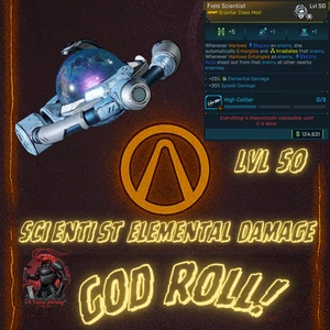 Borderlands 4 Harlowe Scientist Class Mod God Roll danni elementali PC Xbox PS5 - Foto 1 di 2