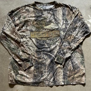 Vintage Cabelas Camo Shirt Men XL Brown Camoflage Realtree Hardwoods Y2K Tee - Picture 1 of 5