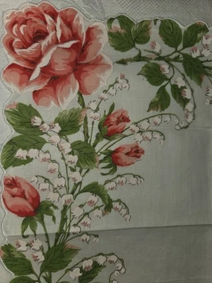 Pañuelo lirio del valle rosas rosas sin usar Foto 1 de 4