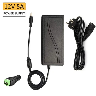 12V 5A 60W Netzteil Trafo Adapter Power Supply Netzadapter LED Streifen Driver - Bild 1 von 4