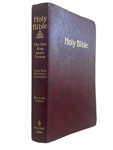 New King James Version Giant Print Nelson 433BG Leather Flex Nelson 1982 - Imagen 1 de 24
